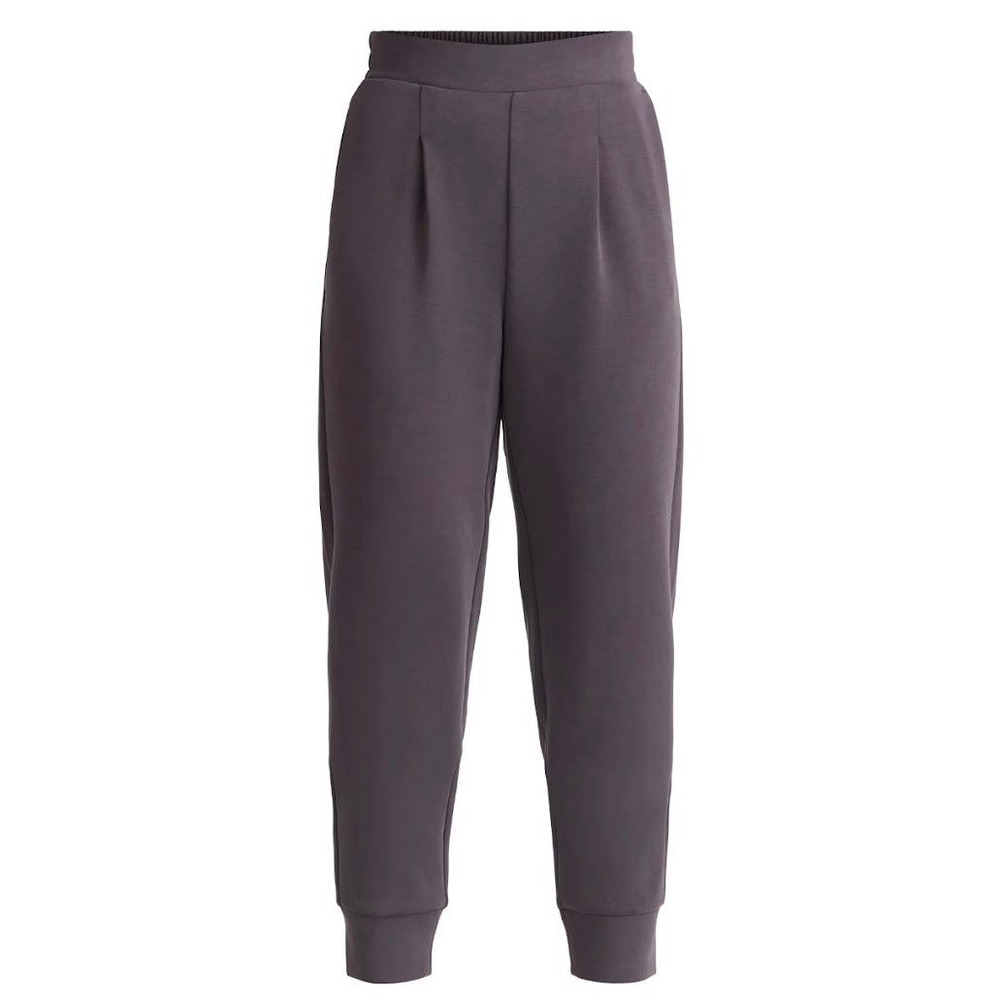 Avia Womens ScubaKnit Pleat Joggers Charcoal Gray Relaxed Fit XL
